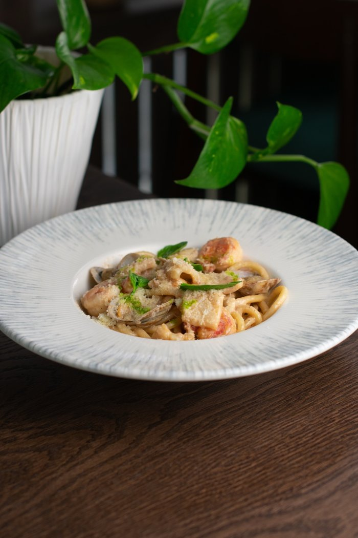 Букатини с креветкой